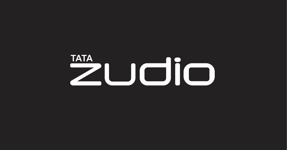 Zudio logo with white text on a black background representing Tata’s affordable fashion brand.